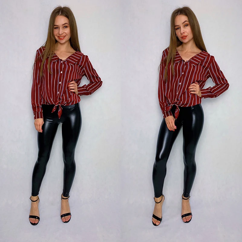 BIVIGAOS Fashion Women PU Leather Pants Elastic High Waist Winter Leggings Slim Velvet Leather Leggings Skinny Fleece Trousers
