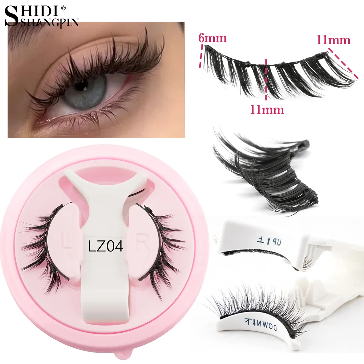Magnetic Eyelashes No Glue Needed Reusable Natural Look 3D Faux Mink Lashes Easy Apply Magnetic Lashes Set for Eye Makeup Tool