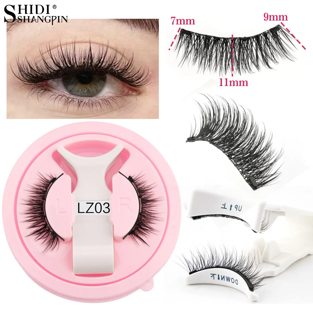 Magnetic Eyelashes No Glue Needed Reusable Natural Look 3D Faux Mink Lashes Easy Apply Magnetic Lashes Set for Eye Makeup Tool
