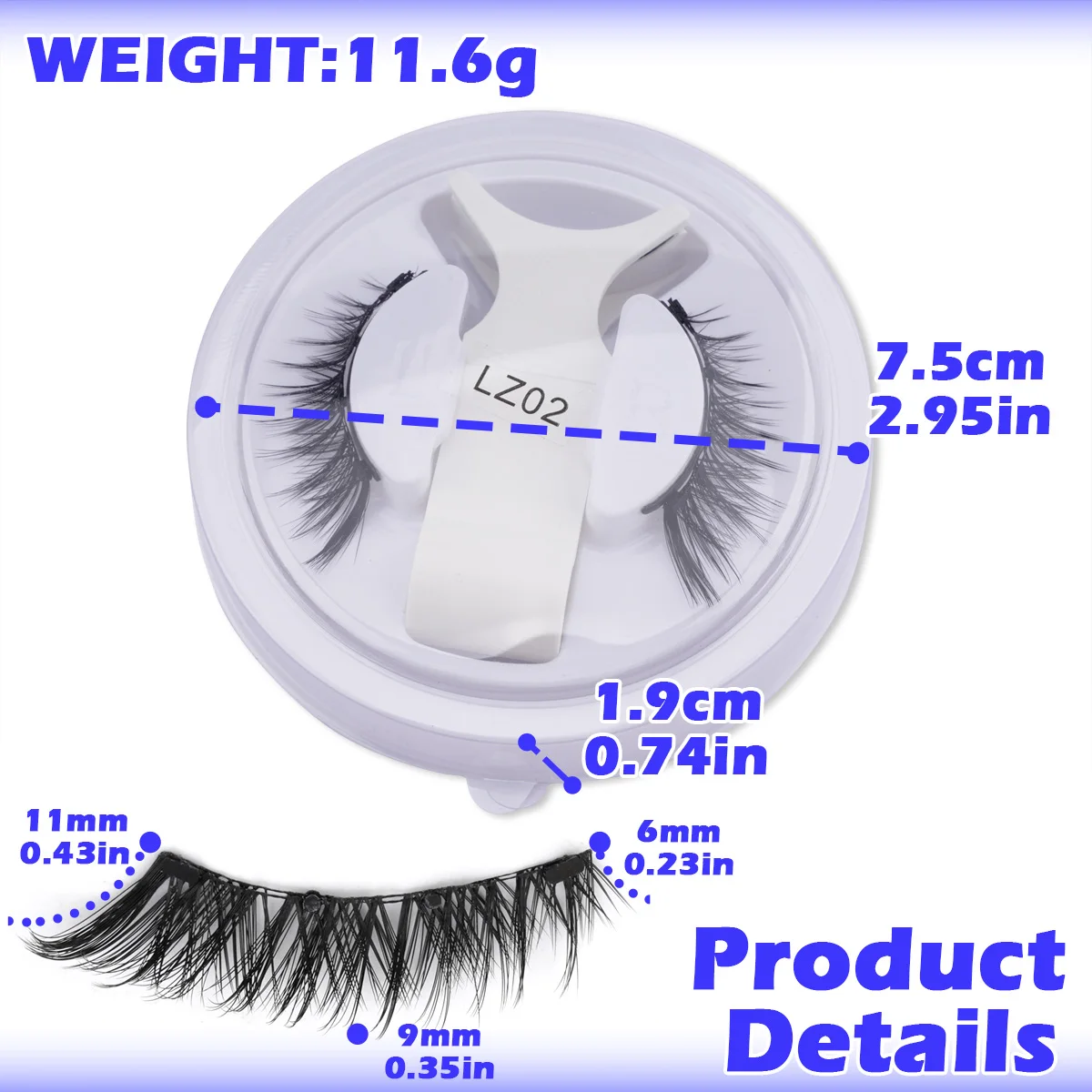 Magnetic Eyelashes No Glue Needed Reusable Natural Look 3D Faux Mink Lashes Easy Apply Magnetic Lashes Set for Eye Makeup Tool