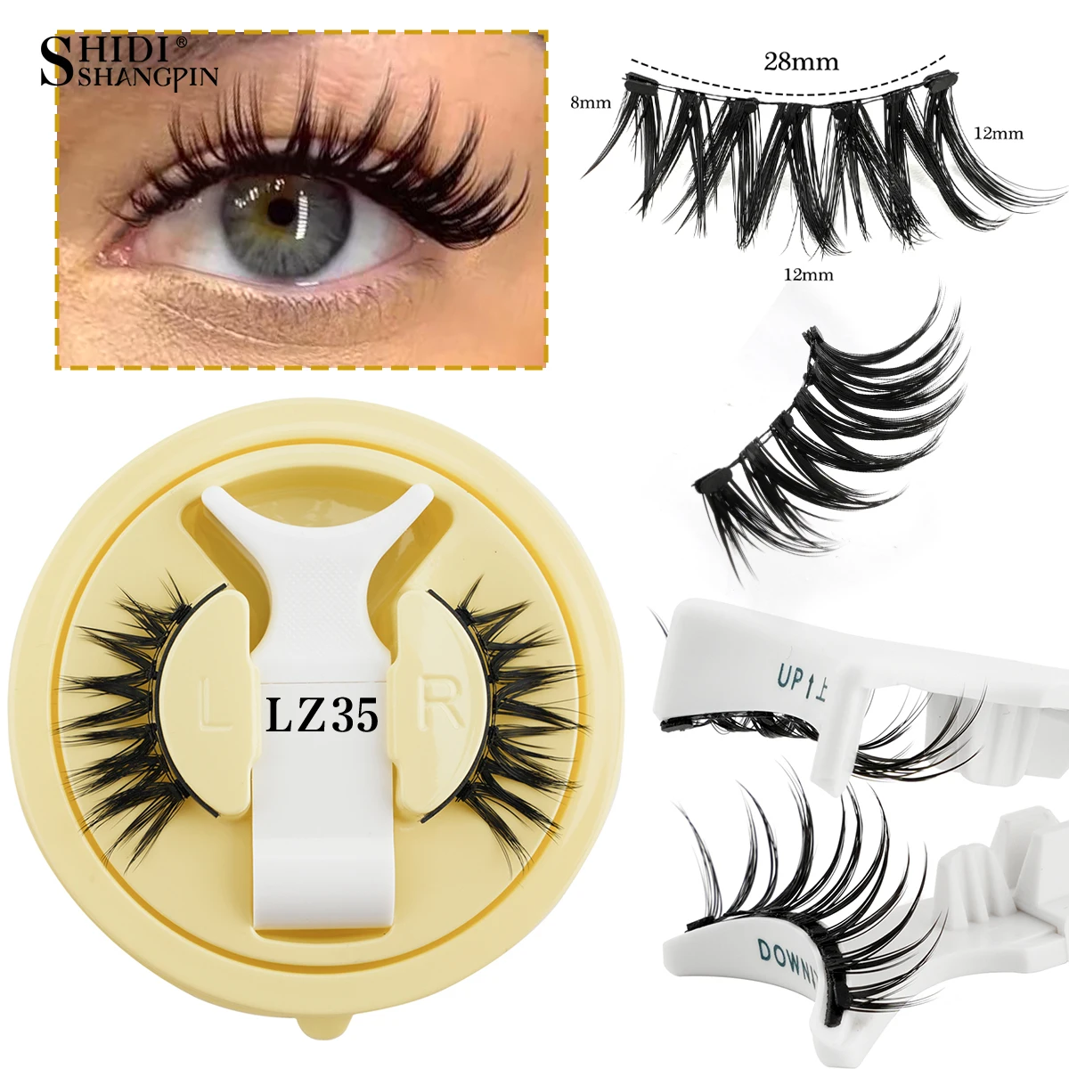 Magnetic Eyelashes No Glue Needed Reusable Natural Look 3D Faux Mink Lashes Easy Apply Magnetic Lashes Set for Eye Makeup Tool