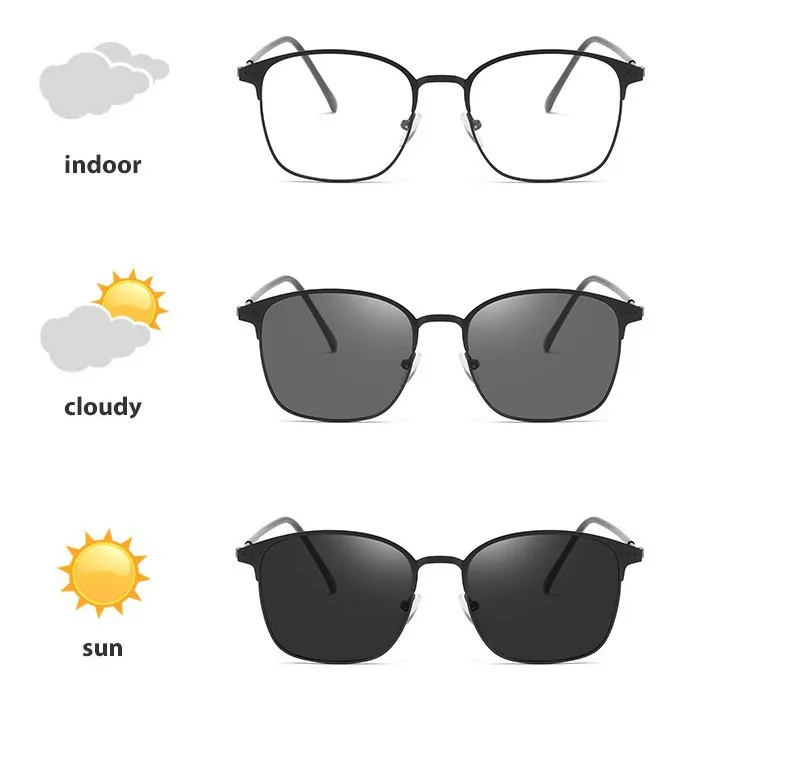 Men Photochromic Sunglasses Driving Fishing Chameleon Glasses Change Color Sun Glasses Day Night Vision UV400 Eyewear