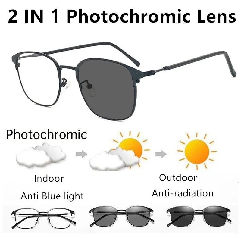 Men Photochromic Sunglasses Driving Fishing Chameleon Glasses Change Color Sun Glasses Day Night Vision UV400 Eyewear