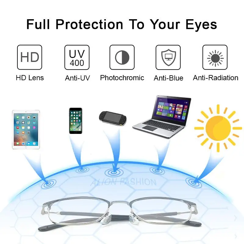 Men Photochromic Sunglasses Driving Fishing Chameleon Glasses Change Color Sun Glasses Day Night Vision UV400 Eyewear