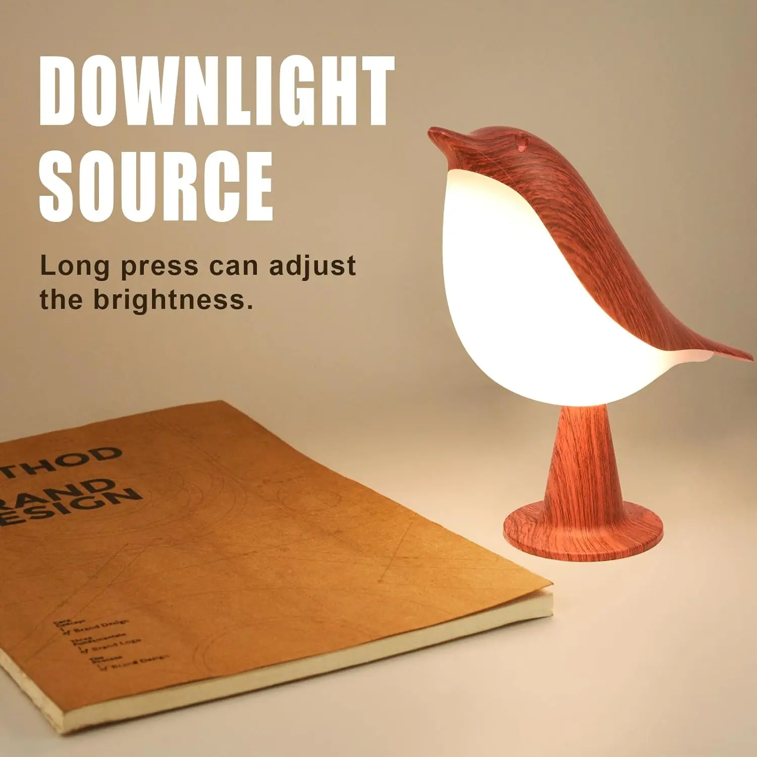 1pc LED Touch-Control Bird Lamp - Art Deco, 3-Levels Dimmable, USB-Cordless with Rechargeable Battery, Versatile for All Rooms