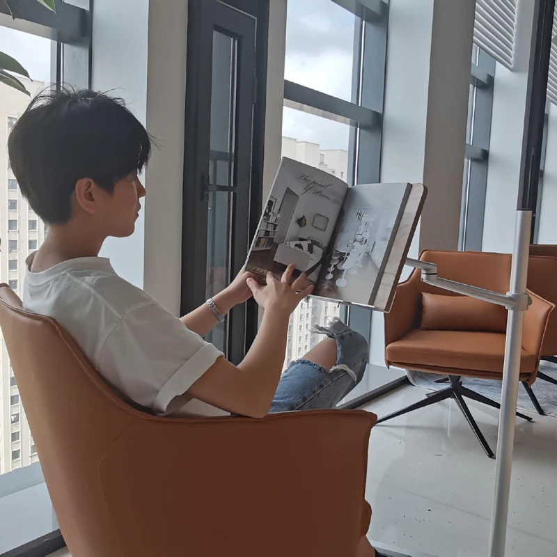 UP-8AW Aluminum Reading Book Rack Floor Stand Office Notebook Tray Book Tablet Tray Height Adjust