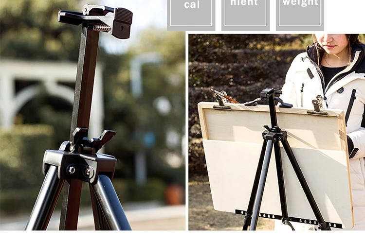 AngelMark Easy Folding Easel Stand Collapse Adjustable Metal Tripod Artist Easel with Bag Extra Sturdy for Table-Top/Floor Paint