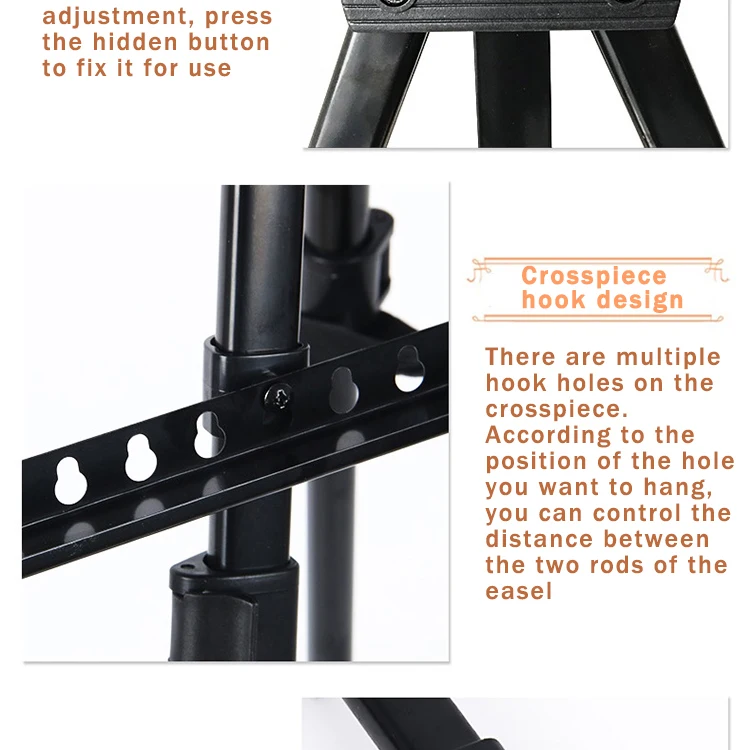 AngelMark Easy Folding Easel Stand Collapse Adjustable Metal Tripod Artist Easel with Bag Extra Sturdy for Table-Top/Floor Paint