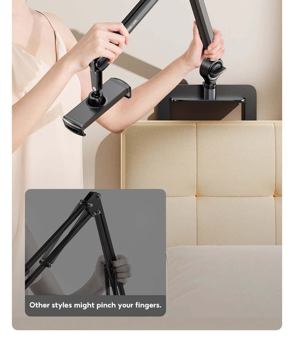 Tablet Holder Lazy Bedside Phone Holder Cantilever Clamp Suitable for iPad, Multi-functional Switch Universal Stand