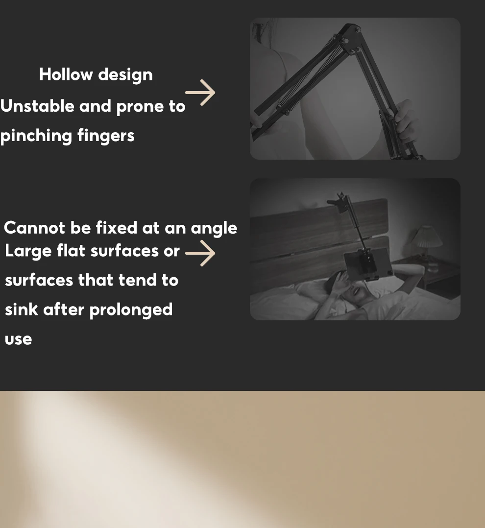 Tablet Holder Lazy Bedside Phone Holder Cantilever Clamp Suitable for iPad, Multi-functional Switch Universal Stand