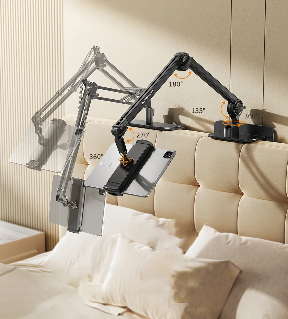 Tablet Holder Lazy Bedside Phone Holder Cantilever Clamp Suitable for iPad, Multi-functional Switch Universal Stand