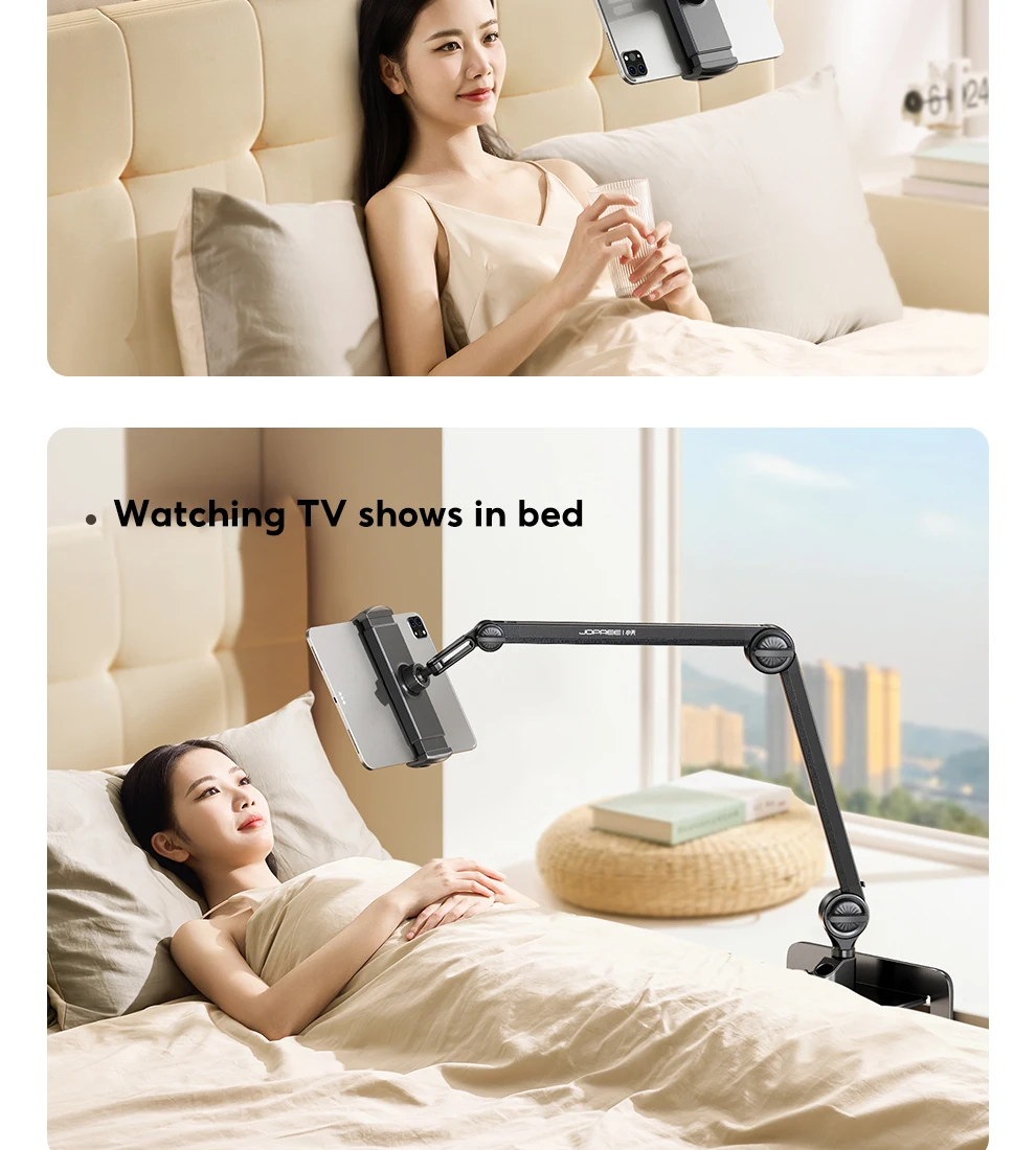 Tablet Holder Lazy Bedside Phone Holder Cantilever Clamp Suitable for iPad, Multi-functional Switch Universal Stand