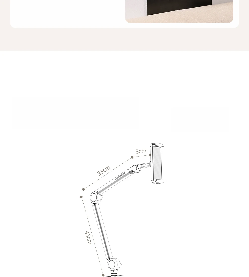 Tablet Holder Lazy Bedside Phone Holder Cantilever Clamp Suitable for iPad, Multi-functional Switch Universal Stand