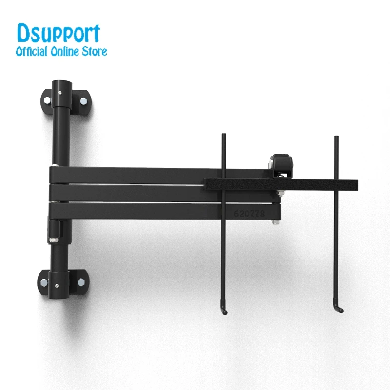 Foldable Wall Mount 13-17 Inch Laptop Holder Ultra Long Mechanical Arm Laptop Cooler Retractable Notebook Mount