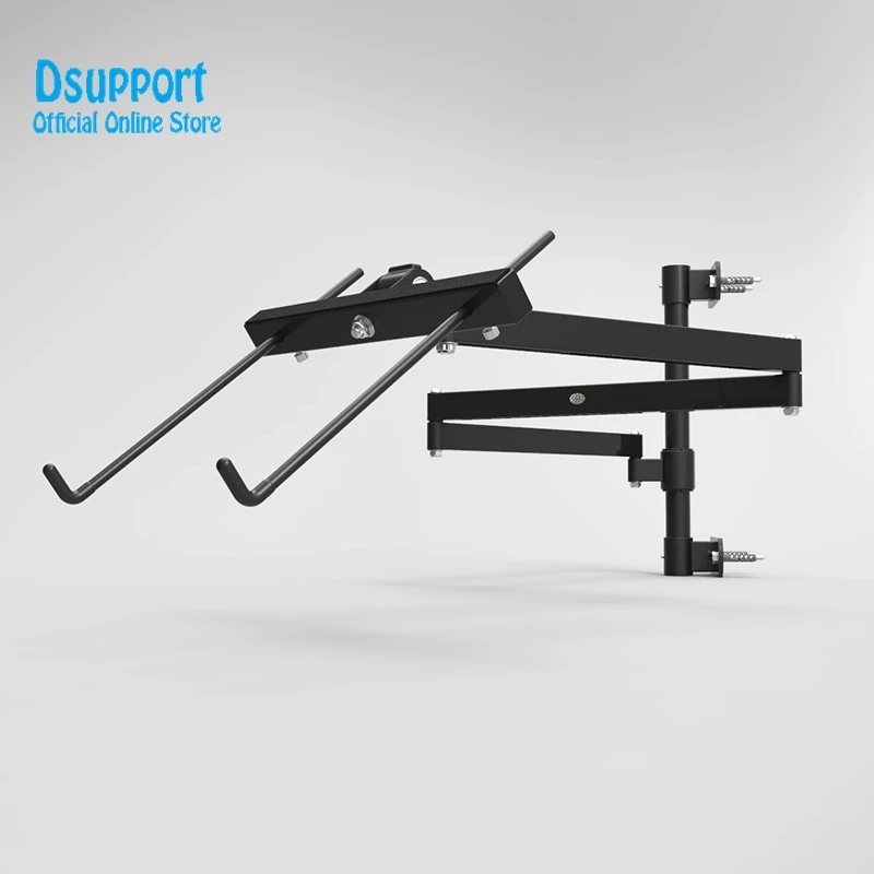 Foldable Wall Mount 13-17 Inch Laptop Holder Ultra Long Mechanical Arm Laptop Cooler Retractable Notebook Mount