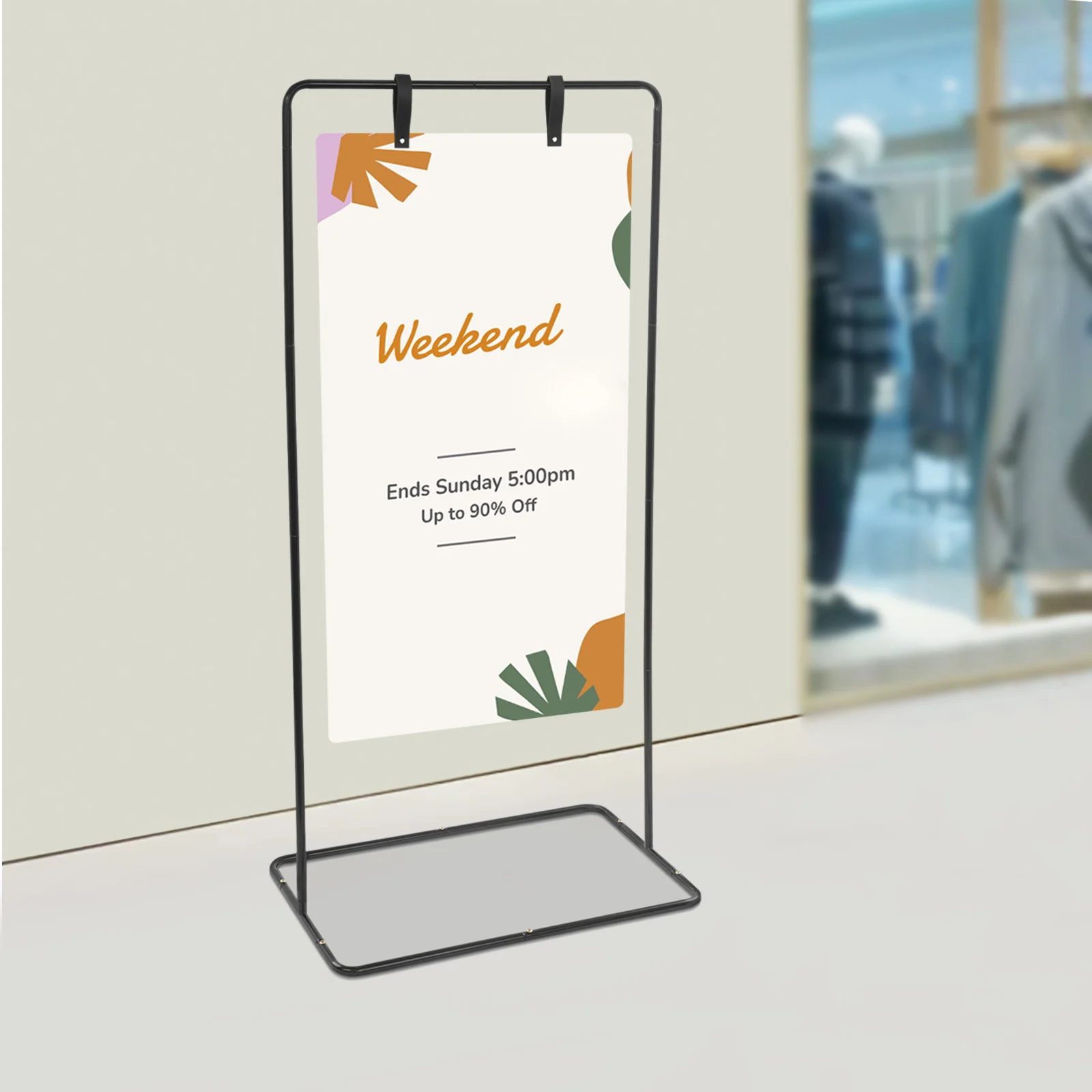 Floor Standing Wedding Welcome Sign Stand, Detachable Wedding Sign Holder, 80*50*175cm Standing Display Rack For Activities, Party