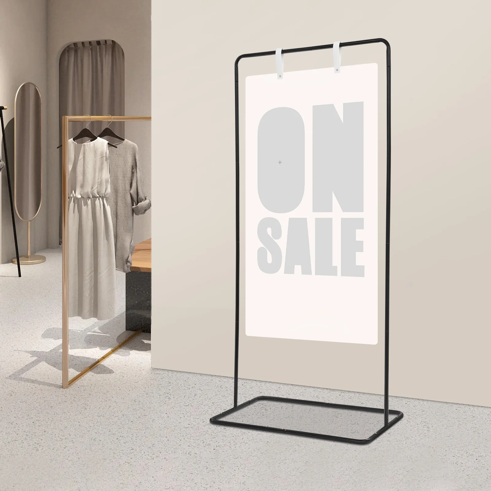 Floor Standing Wedding Welcome Sign Stand, Detachable Wedding Sign Holder, 80*50*175cm Standing Display Rack For Activities, Party