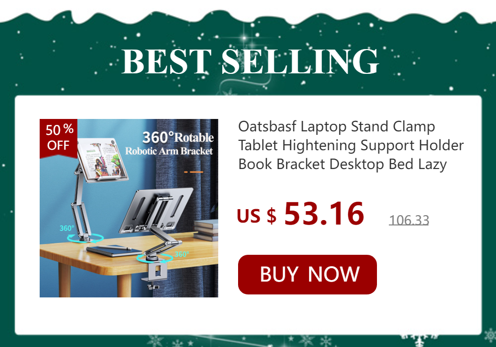 Oatsbasf 360 Rotable Aluminium Laptop Stand Height Angle Adjustment Tablet Desktop Holder Multifunctional Reading Book Bracket