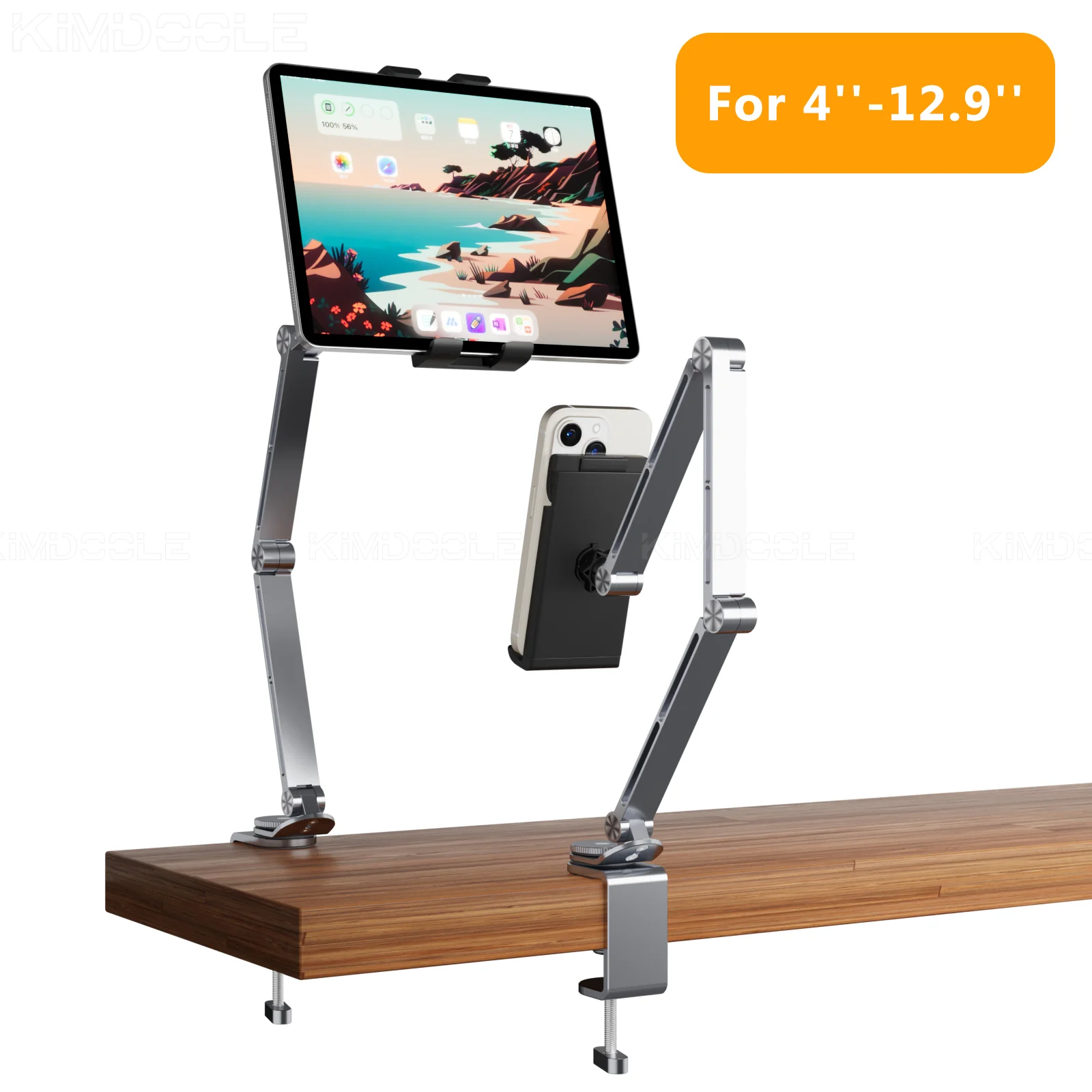 3 Rod Tablet Stand with 360 Rotation and Adjustable Angles Compatible With Tablets Phones and Laptops Portable and Foldable