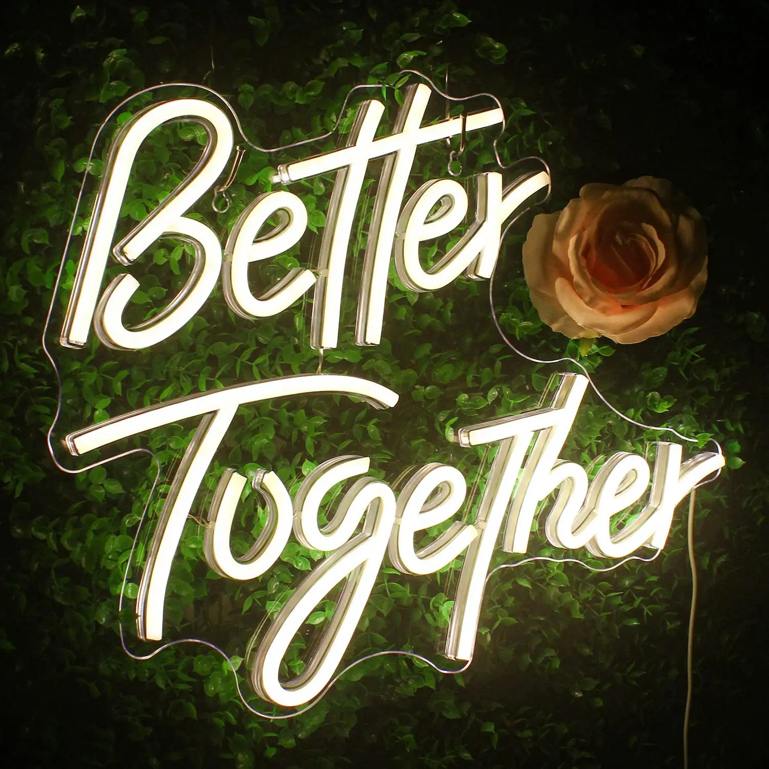 Better Together Neon Sign LED Light Home Art Wedding Bar Bedroom Aesthetic Room Birthday Party Clue Wall Decorate Gift