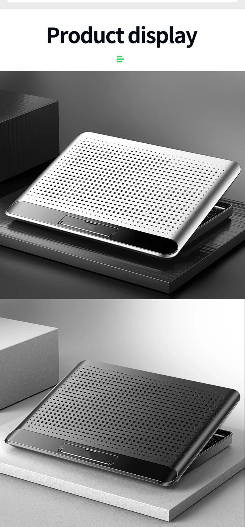 Metal Panel Laptop Cooler Stand Gaming Laptop Cooling Fan Laptop Cooling Pad 17 inch Notebook Cooler Stand For Gaming