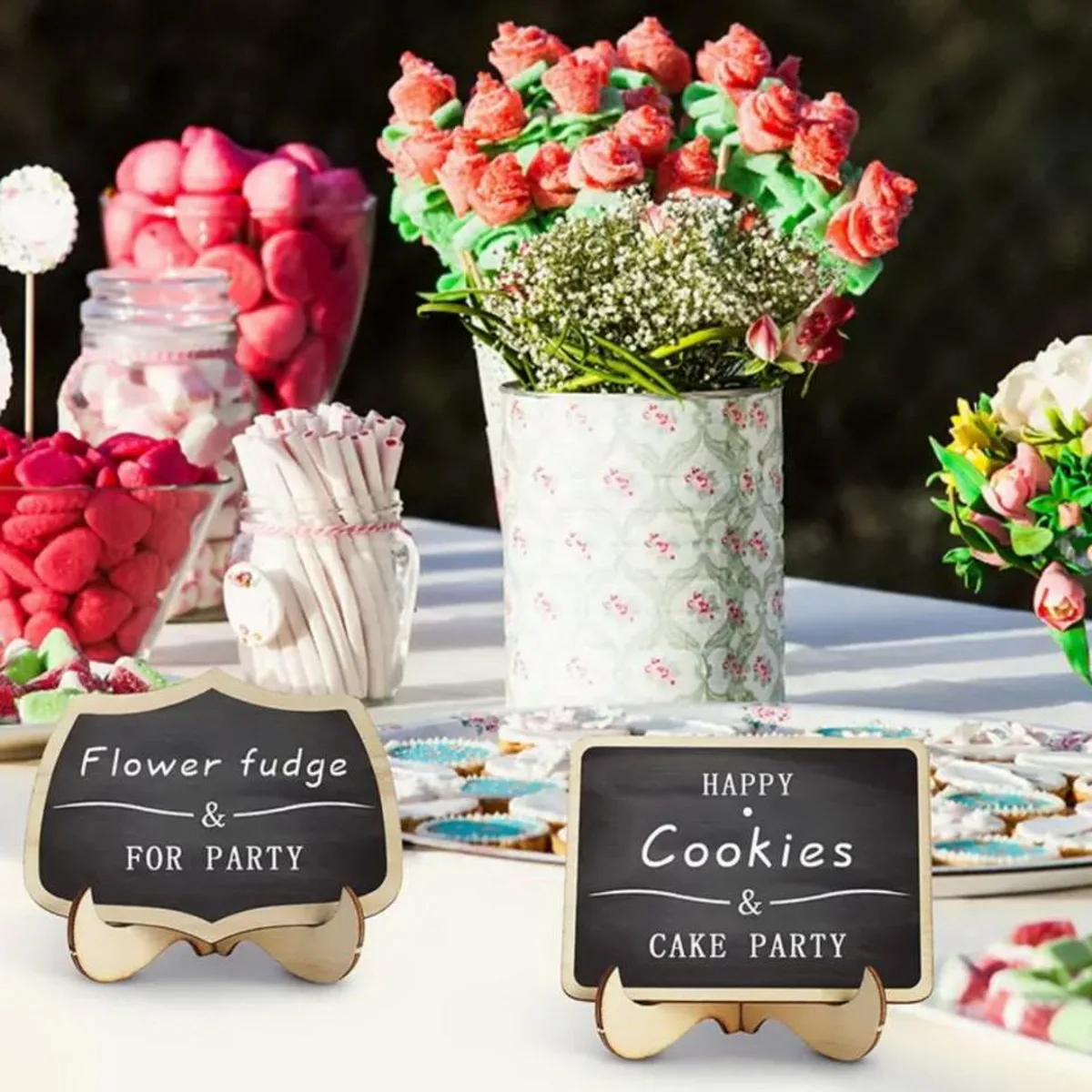 Mini Wooden Blackboard Chalkboard Message Wedding Party Label Table Decor Aesthetic Room Decor Home Decor