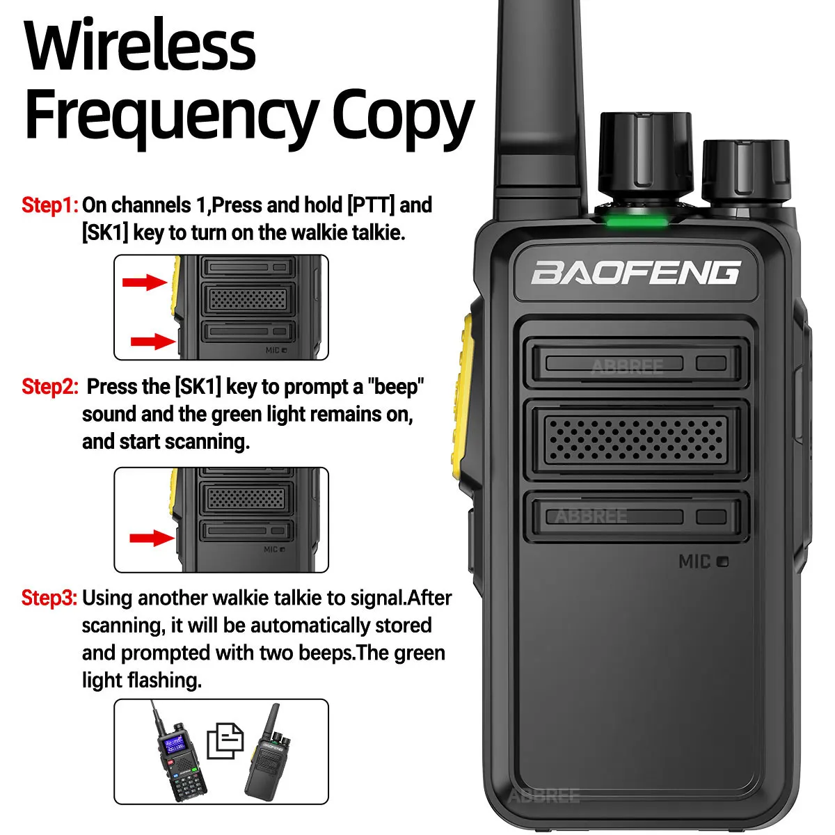 Baofeng BF-V12D GMSK Digital Walkie Talkie UHF Encrypted Call Noice Reduction HD Radio Wireless Copy Frequency Two Way Ham Radio
