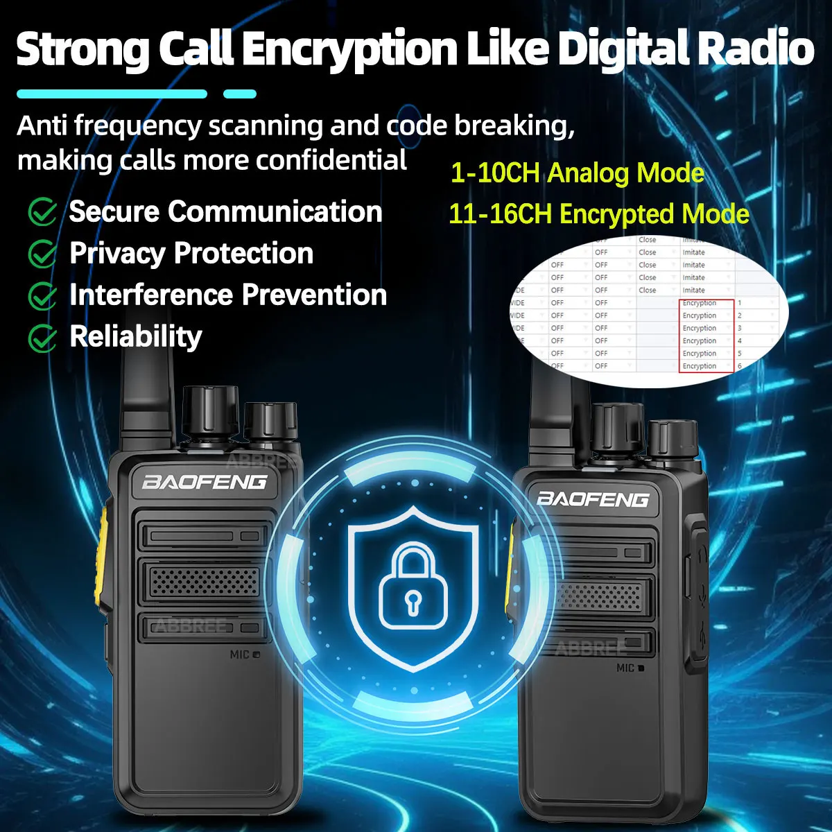 Baofeng BF-V12D GMSK Digital Walkie Talkie UHF Encrypted Call Noice Reduction HD Radio Wireless Copy Frequency Two Way Ham Radio