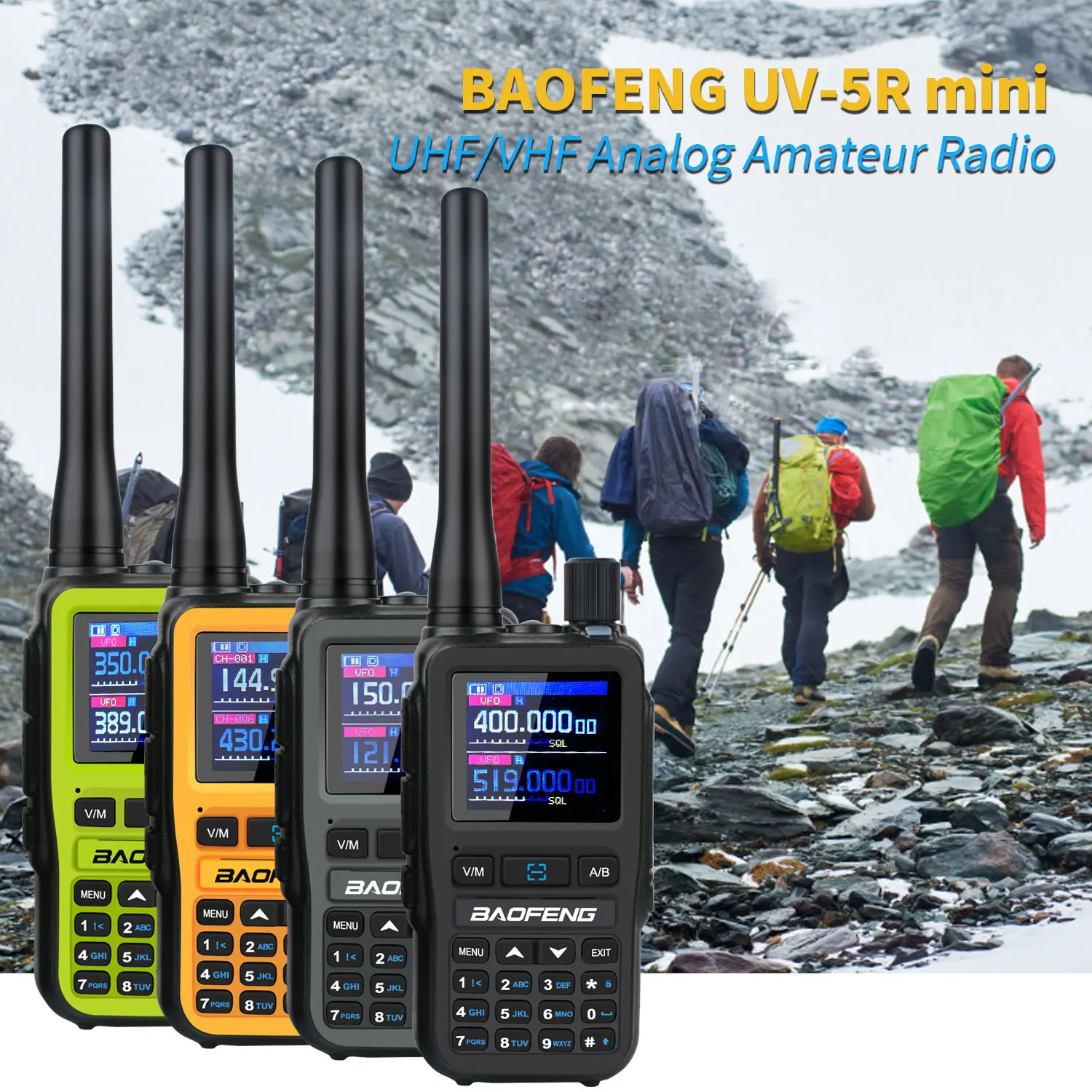 2PCS/Pack Baofeng UV-5R Mini Dual Band Dual PTT Walkie Talkie 5RMINI Air Band Rx 5W Compact VOX FM Amateur Radio Type-C Charge