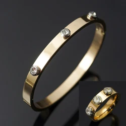 Stainless Steel Roman elements CZ Crystal Jewelry Classic Gold Color Rings For Women Men Wedding Party Jewelry