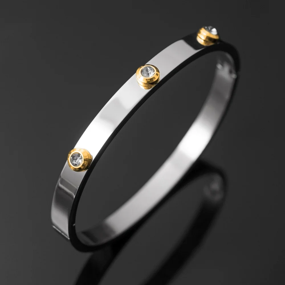 Stainless Steel Roman elements CZ Crystal Jewelry Classic Gold Color Rings For Women Men Wedding Party Jewelry