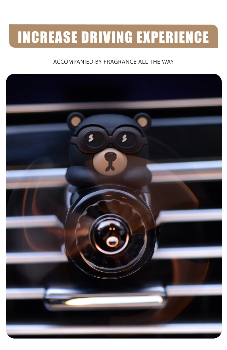 Rotating pilot bear ornaments outlet car air freshener vent clip perfume airplane fragrance diffuser decorations accessories men