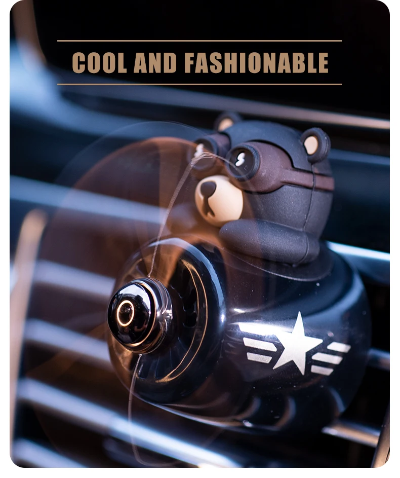 Rotating pilot bear ornaments outlet car air freshener vent clip perfume airplane fragrance diffuser decorations accessories men