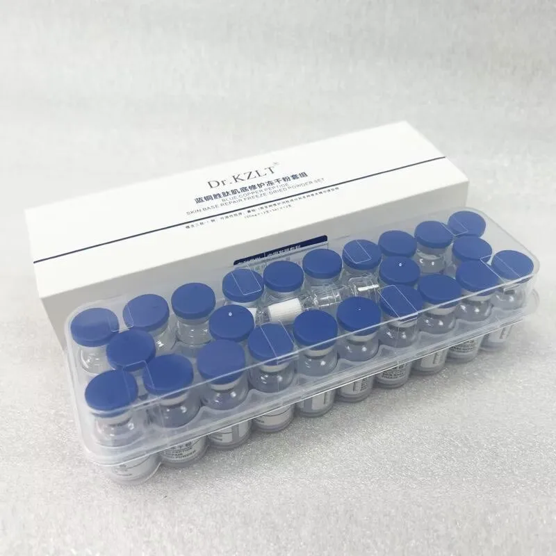0.25 mm Microneedle Serum GHK-Cu Blue Copper Peptide Lyophilized Powder Ampoule Set Skin Repair Firming HydrationKorean Skincare