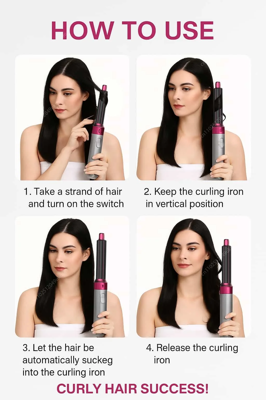 5 In 1 Professional Hair Dryer Hot Air Comb Brush With Curling Iron And Hair Straightener For Salon Quality Hair Styling