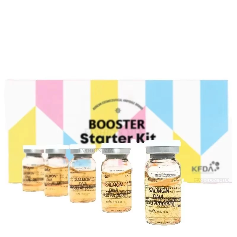 Korea 8ml Salmon DNA Gold Skin Booster Essence BB Cream Kit Moisturizing Nourishing Whitening Face Beauty SkinCare
