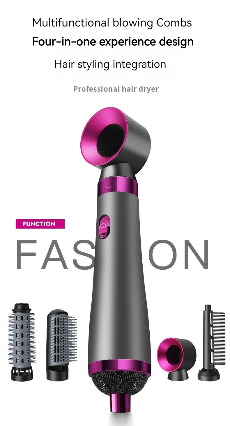 Five in One Hair Dryer Hot Air Comb Electric Curly Hair Straightener Negative Ion Hair Dryer Styling Set 220V EU 110V US