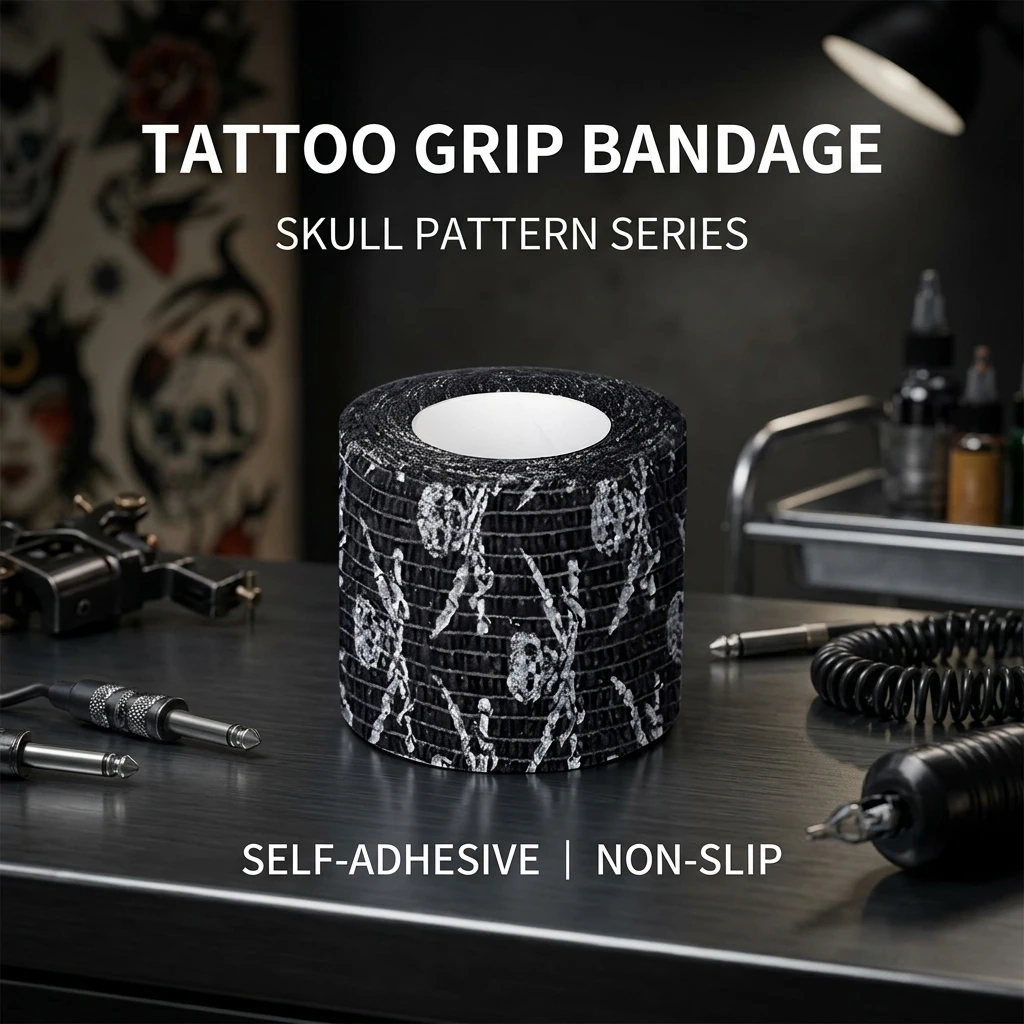 16/10/3PCS Tattoo Grip Bandage Colorful Self Adhesive Wrap 5cm X 4.5m Non Slip Handle Tape Tattoo Machine Grip Cover Supplies