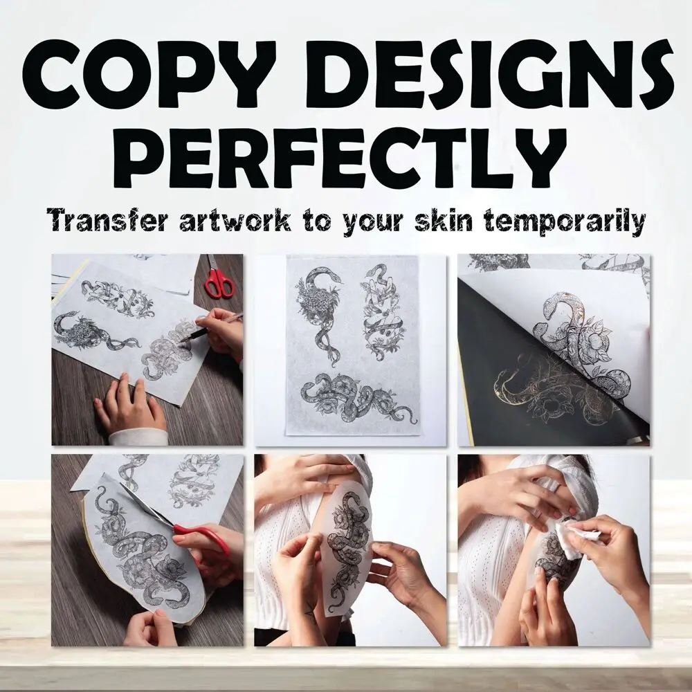 100/50/30/10/5pcs Tattoo Transfer Paper A4 Size Tattoo Stencil Paper Carbon Thermal Copy Paper for Tattoo Transfer Machine
