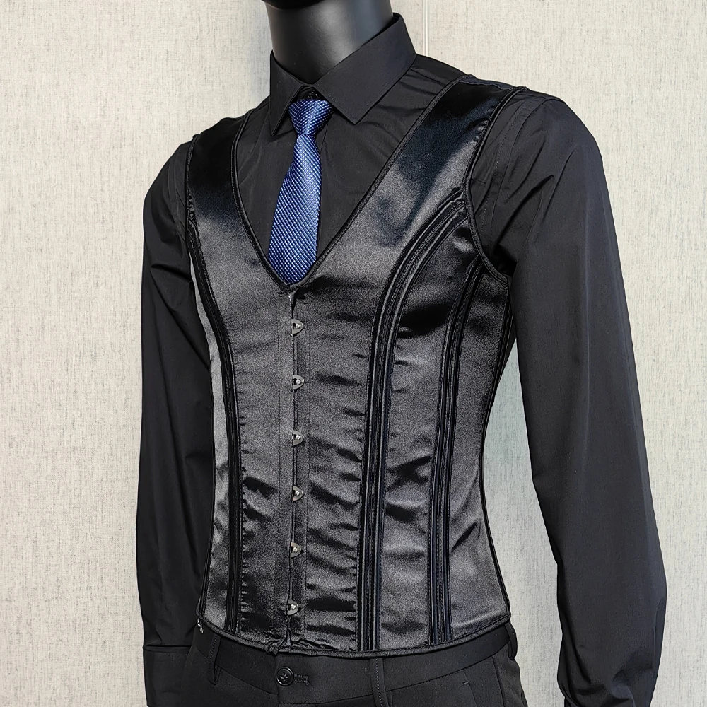 Men's Tight Abdomen Corset Slimming Waist Bones Shaping Vest Stomach Belly Control Vintage Waistcoat Elegant Medieval Corset