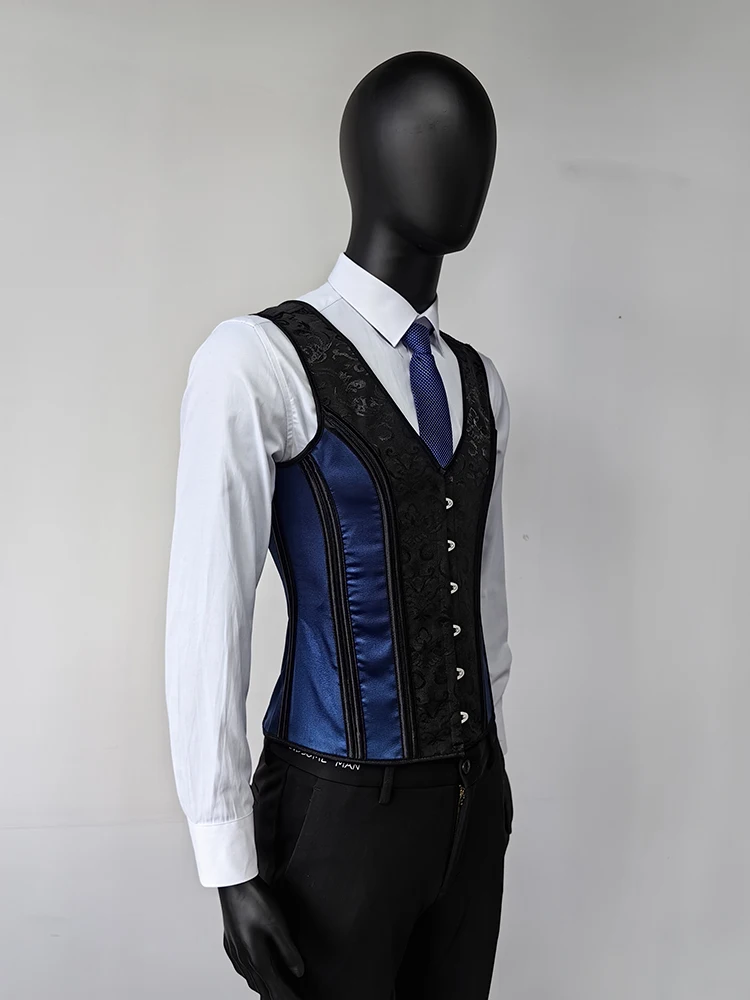 Men's Tight Abdomen Corset Slimming Waist Bones Shaping Vest Stomach Belly Control Vintage Waistcoat Elegant Medieval Corset