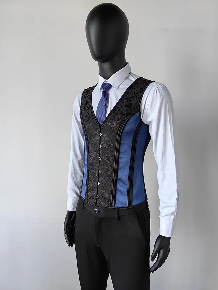 Men's Tight Abdomen Corset Slimming Waist Bones Shaping Vest Stomach Belly Control Vintage Waistcoat Elegant Medieval Corset