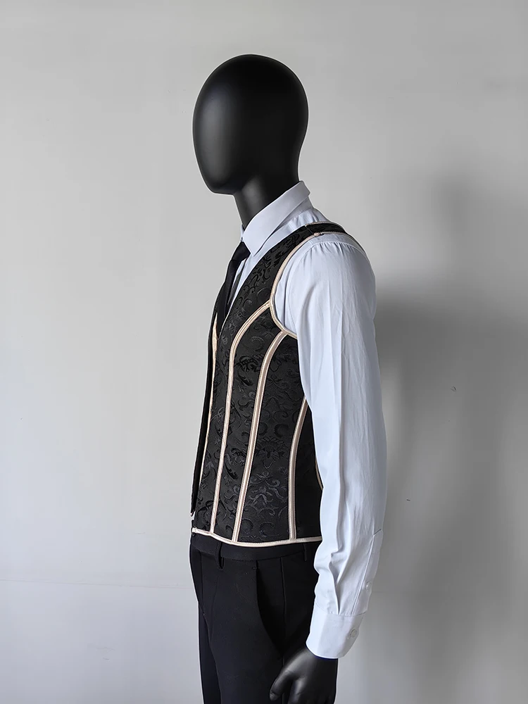 Men's Tight Abdomen Corset Slimming Waist Bones Shaping Vest Stomach Belly Control Vintage Waistcoat Elegant Medieval Corset