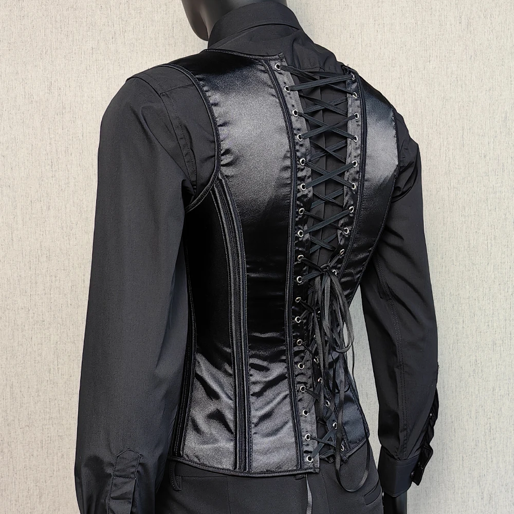 Men's Tight Abdomen Corset Slimming Waist Bones Shaping Vest Stomach Belly Control Vintage Waistcoat Elegant Medieval Corset