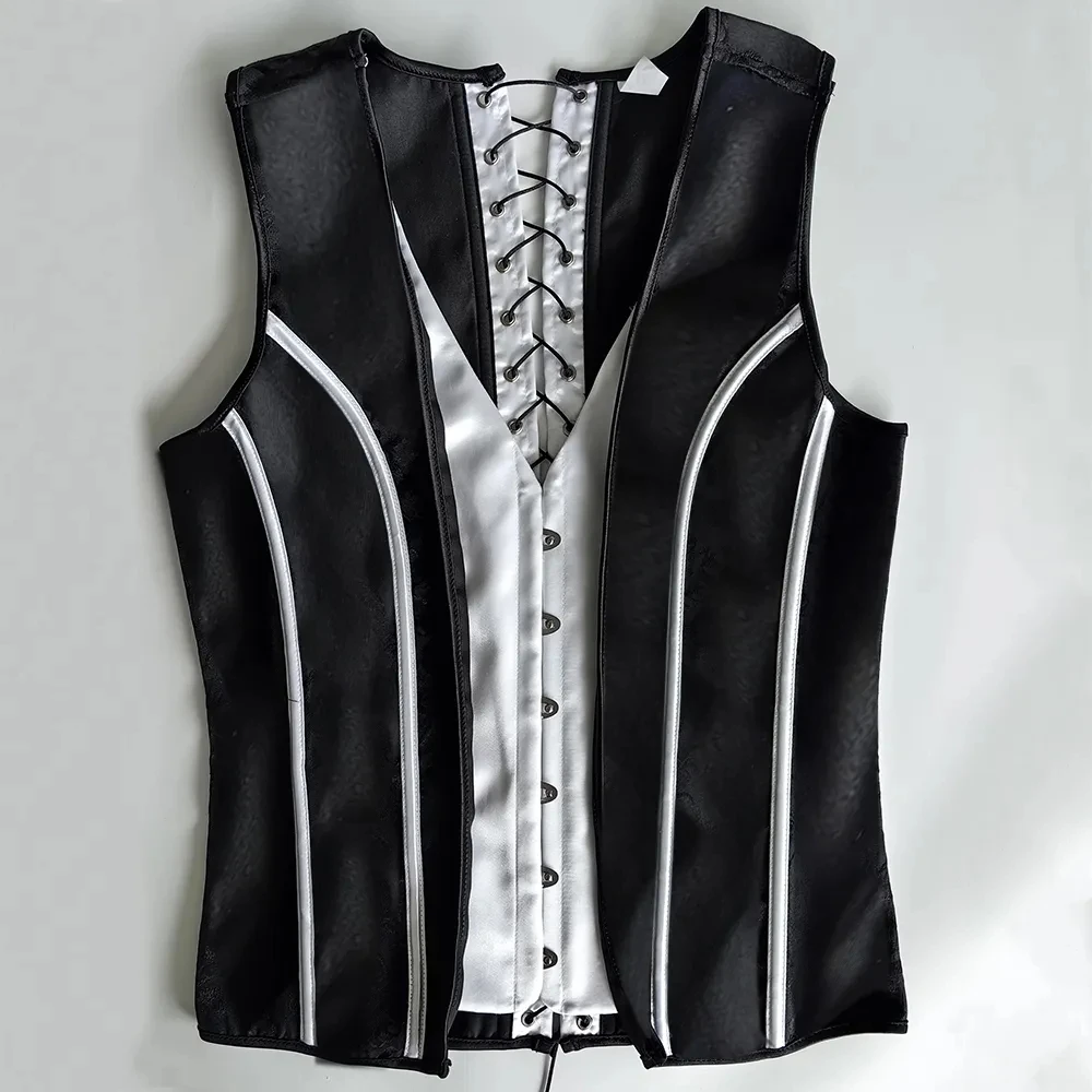 Men's Tight Abdomen Corset Slimming Waist Bones Shaping Vest Stomach Belly Control Vintage Waistcoat Elegant Medieval Corset