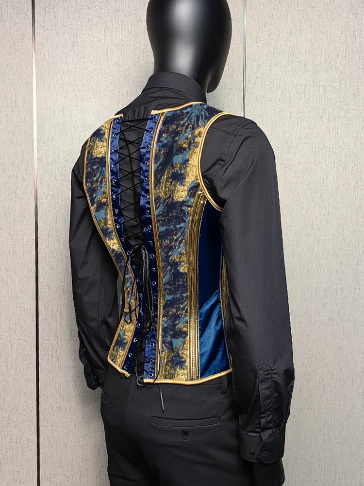 Men's Tight Abdomen Corset Slimming Waist Bones Shaping Vest Stomach Belly Control Vintage Waistcoat Elegant Medieval Corset