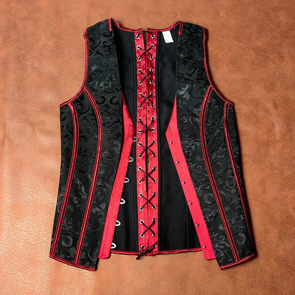 Men's Tight Abdomen Corset Slimming Waist Bones Shaping Vest Stomach Belly Control Vintage Waistcoat Elegant Medieval Corset