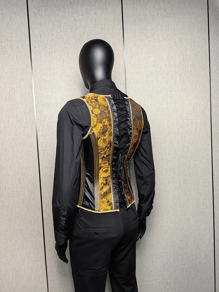 Men's Tight Abdomen Corset Slimming Waist Bones Shaping Vest Stomach Belly Control Vintage Waistcoat Elegant Medieval Corset