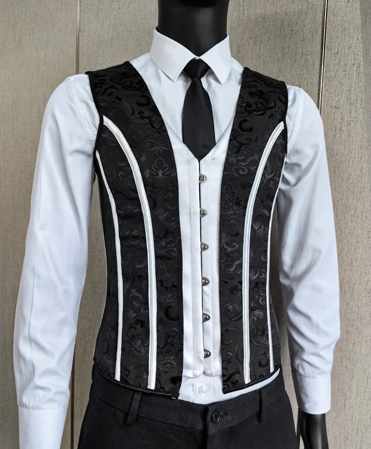 Men's Tight Abdomen Corset Slimming Waist Bones Shaping Vest Stomach Belly Control Vintage Waistcoat Elegant Medieval Corset
