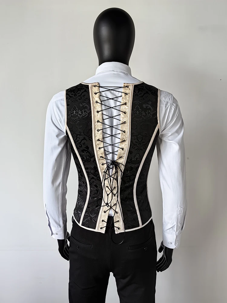 Men's Tight Abdomen Corset Slimming Waist Bones Shaping Vest Stomach Belly Control Vintage Waistcoat Elegant Medieval Corset